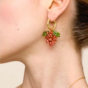 ANELLE 18k Gold Plated Sterling Glass Grape Cluster Earrings